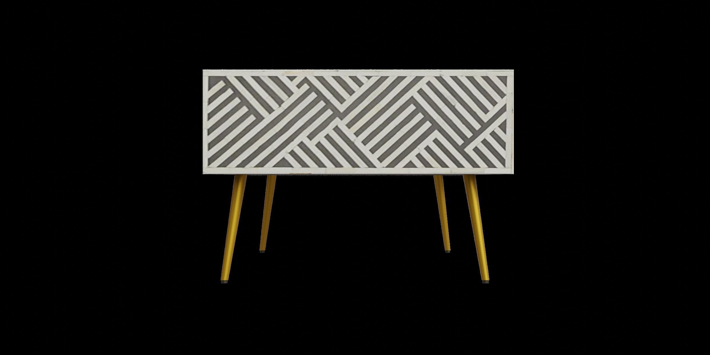 Black Stripe Coffee Table Low-poly 3D model_5