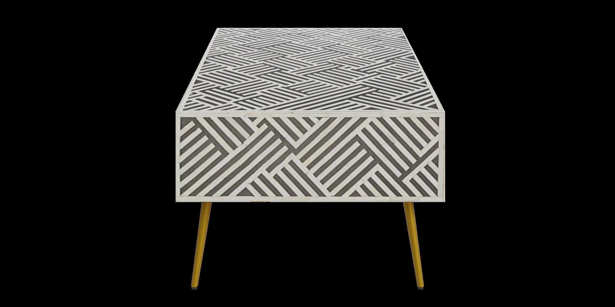 Black Stripe Coffee Table Low-poly 3D model_9