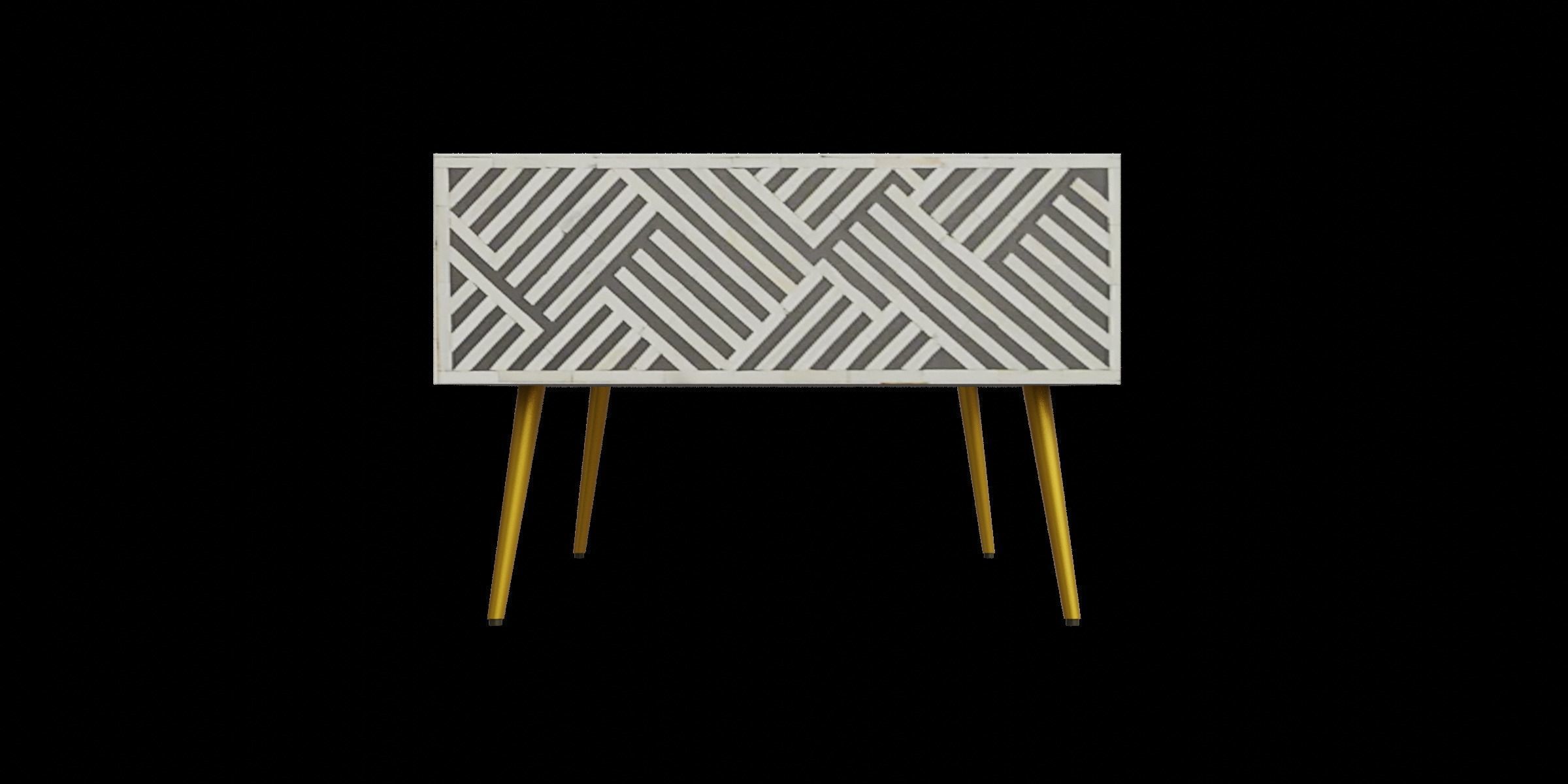 Black Stripe Coffee Table Low-poly 3D model_7