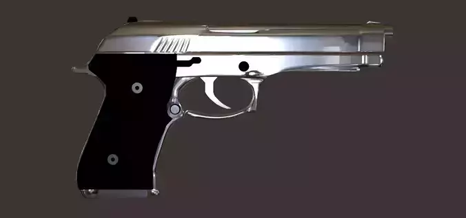 Beretta 92fs gun Low-poly 3D model