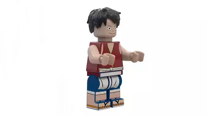 Lego Luffy Minifigure Low-poly 3D model