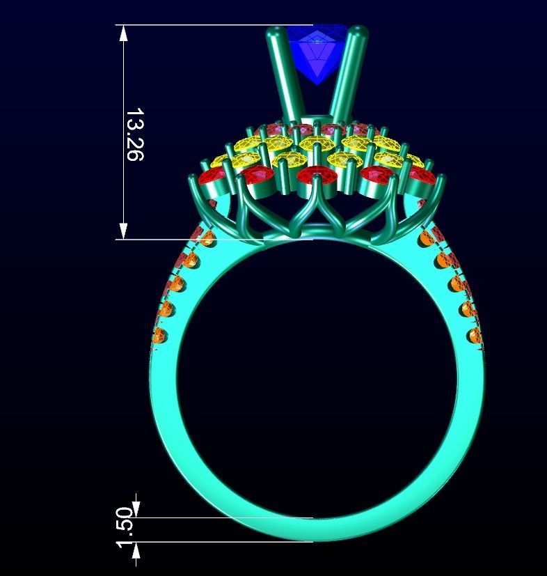 Engagement Ring 13 3D print model_3