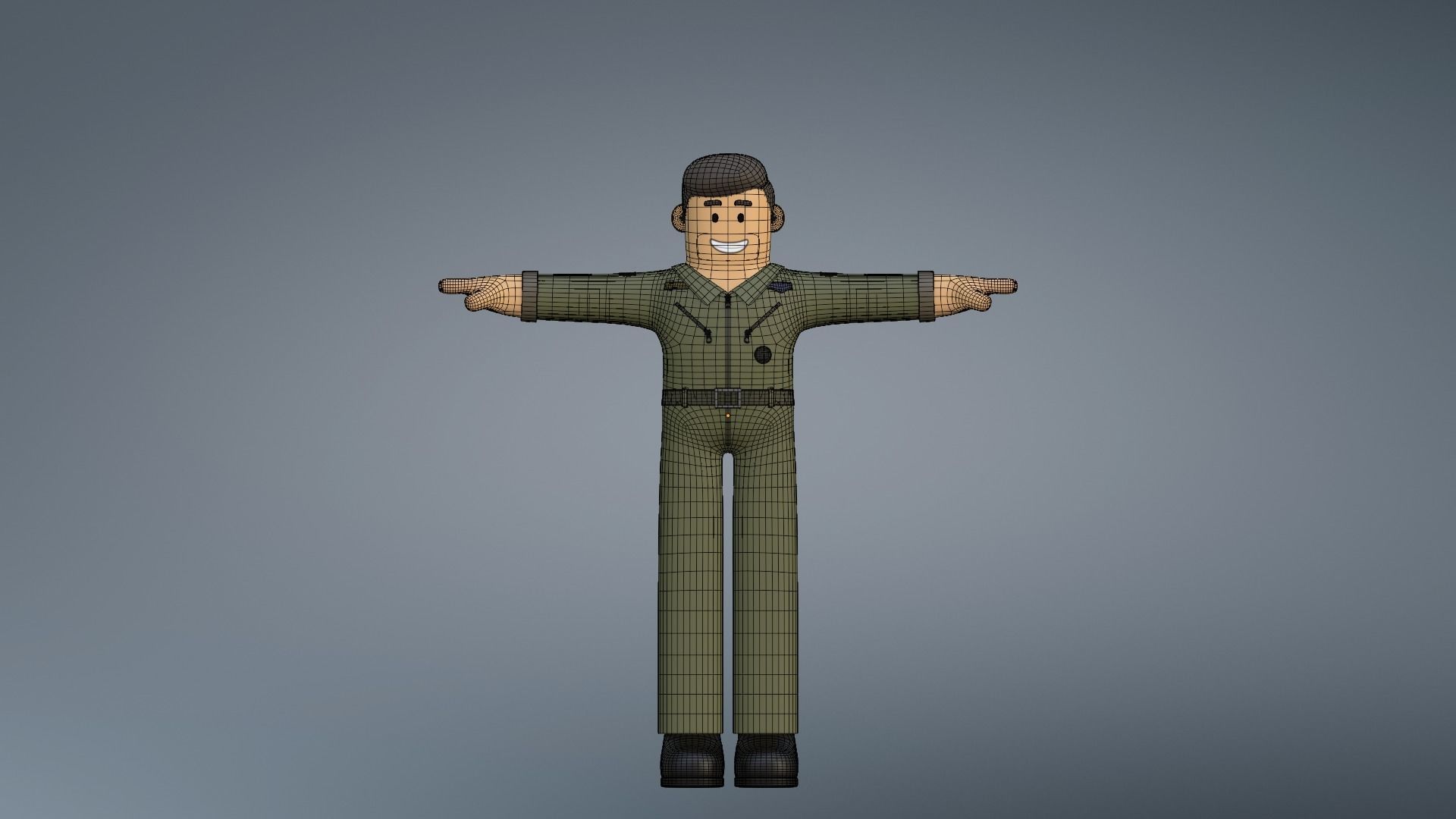 Minimal AirForce Pilot Cartoon Character 3D model rigged | CGTrader