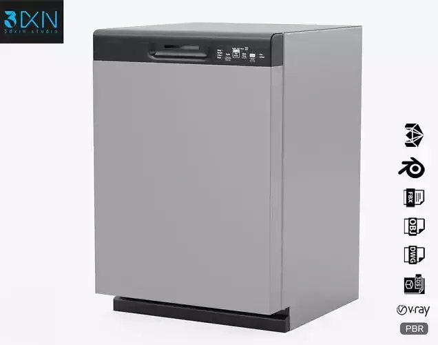 GE Dishwasher with Front Controls GDF535PSRSS 3D model