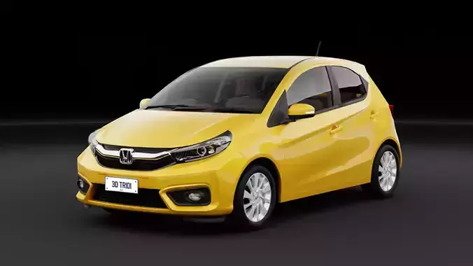 Honda Brio Satya 2020 With Interior HQ Low Poly Low-poly 3D model