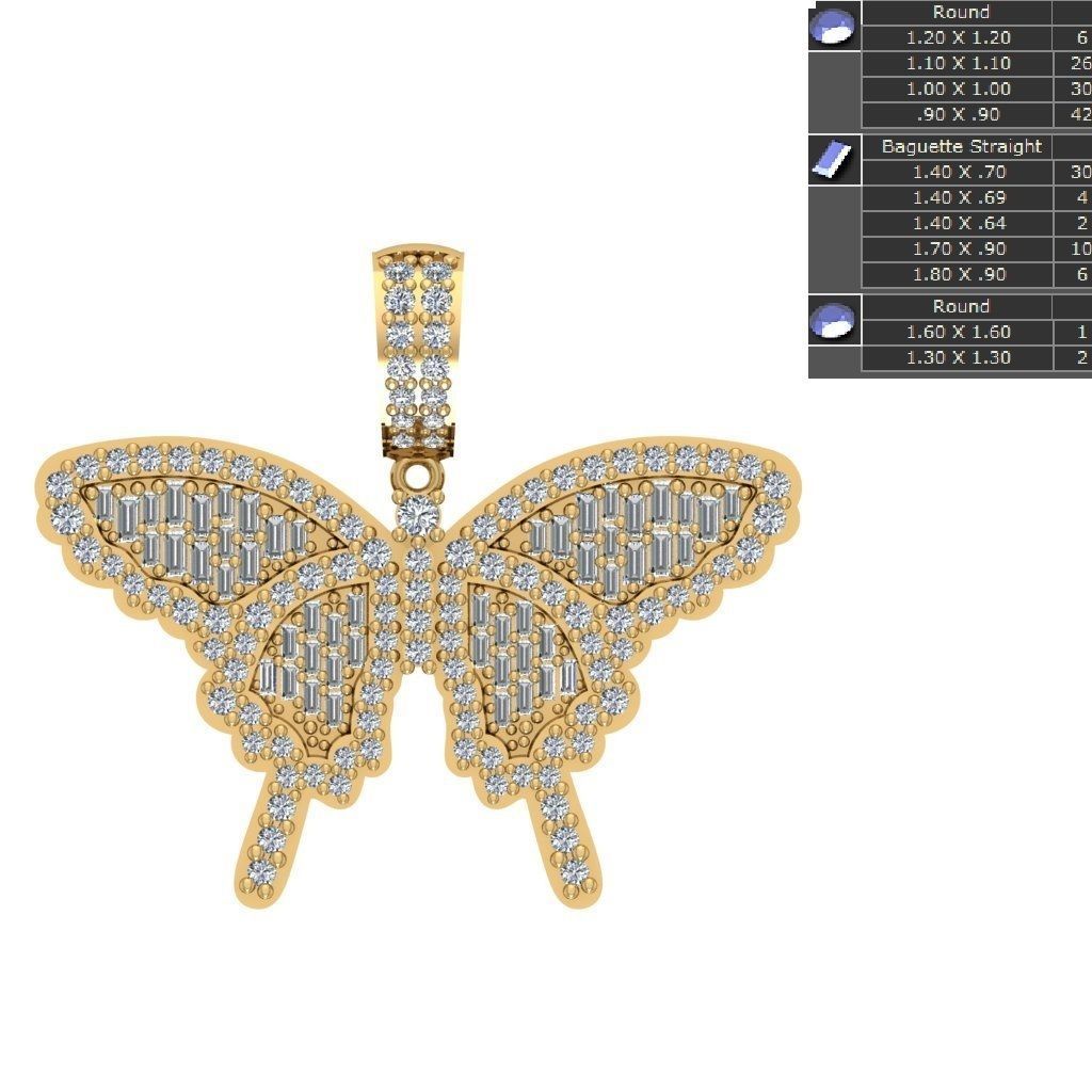BUTTERFLY PENDANT 3D print model_6