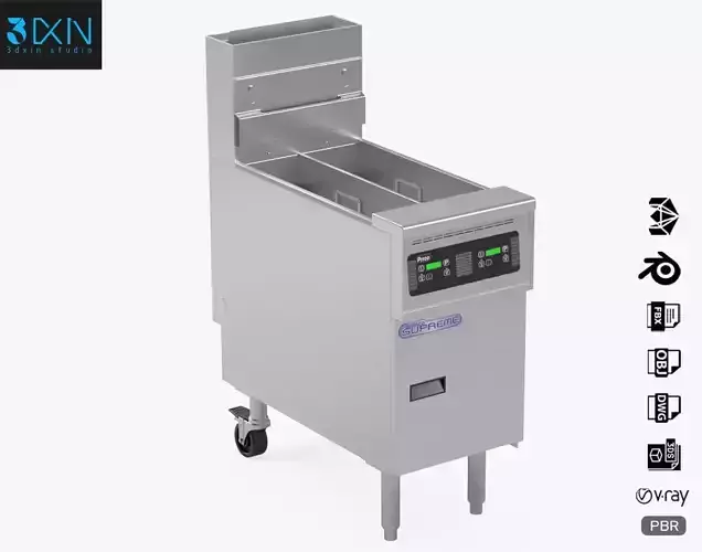 Pitco SSH55T Floor Fryer with Computer Controls 3D model