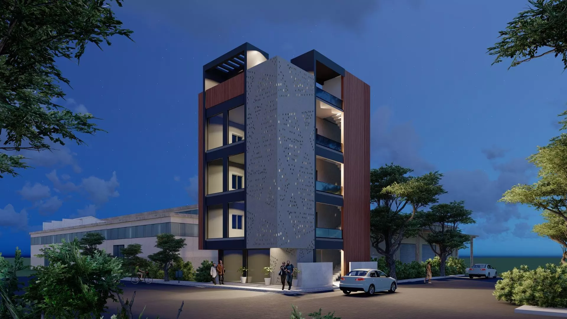 commercial building exterior 3D model