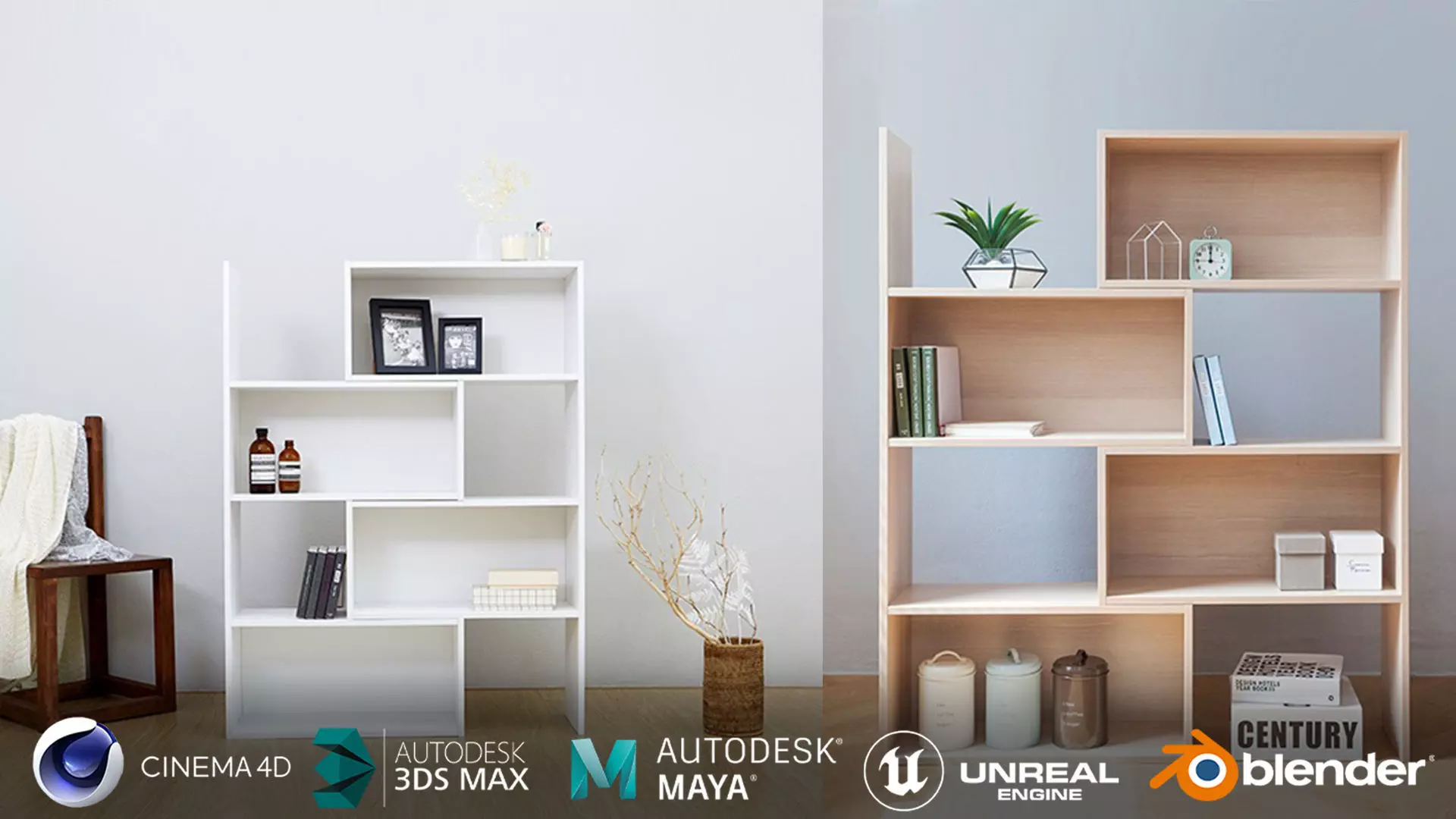 Page expandable bookshelf 3D model_0