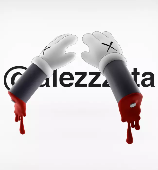 Kaws Red Blanket x Bloody Hands Companion for Print 3D print model_3