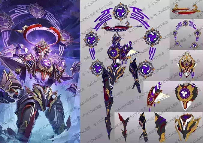 MiHoYo Genshin  impact  Scaramouche pepakura Full Low-poly 3D model
