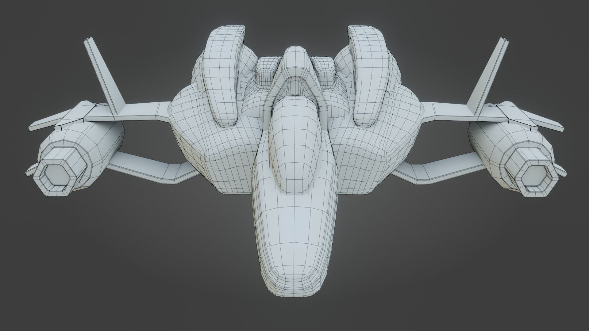 Sci-Fi Fighter Jet - Low Poly - Game Ready - PBR Low-poly 3D model_29