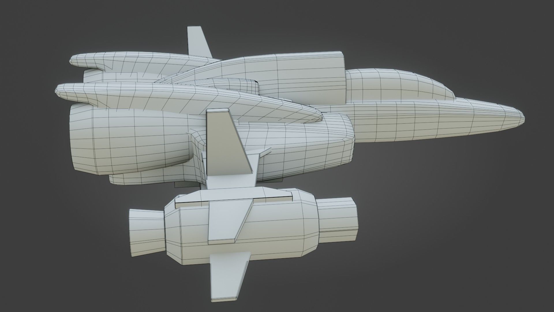 Sci-Fi Fighter Jet - Low Poly - Game Ready - PBR Low-poly 3D model_26