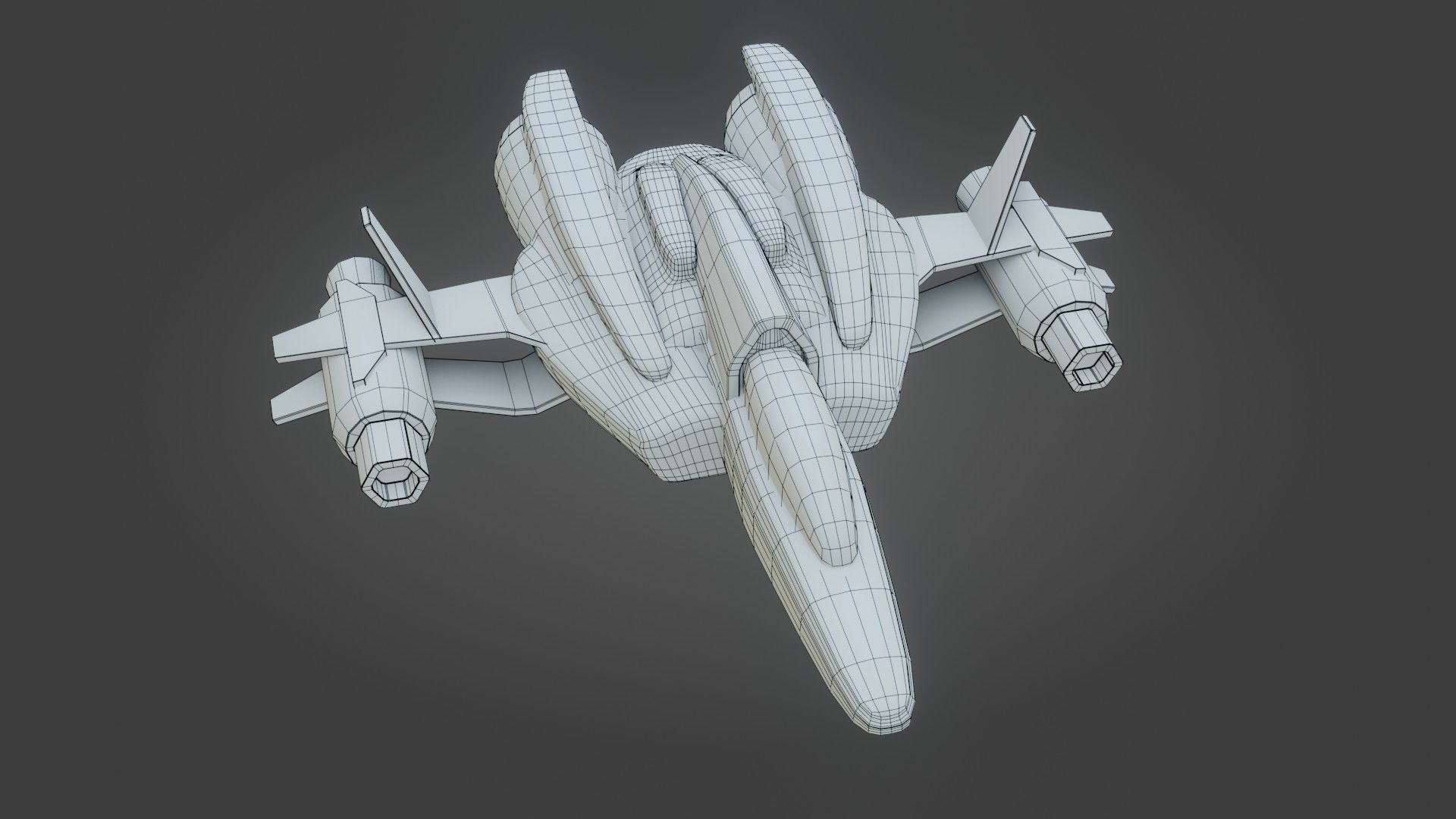 Sci-Fi Fighter Jet - Low Poly - Game Ready - PBR Low-poly 3D model_38