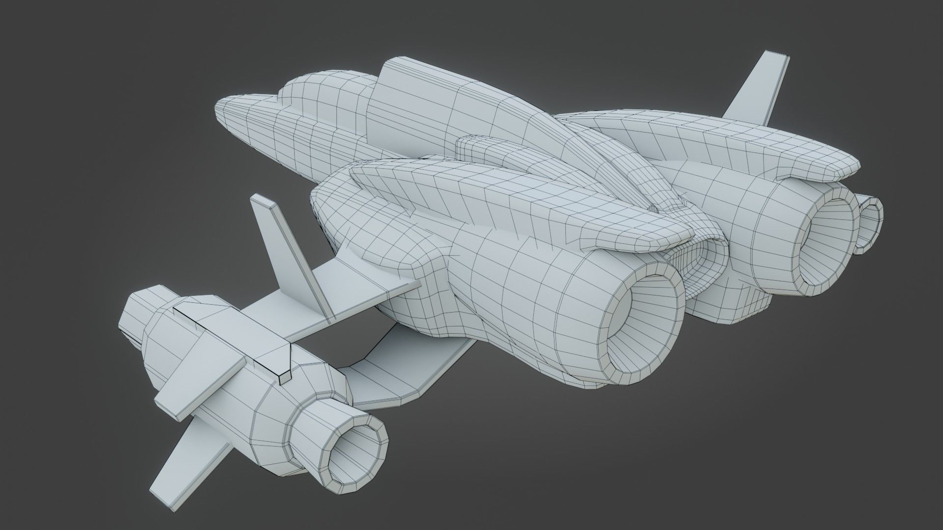 Sci-Fi Fighter Jet - Low Poly - Game Ready - PBR Low-poly 3D model_23