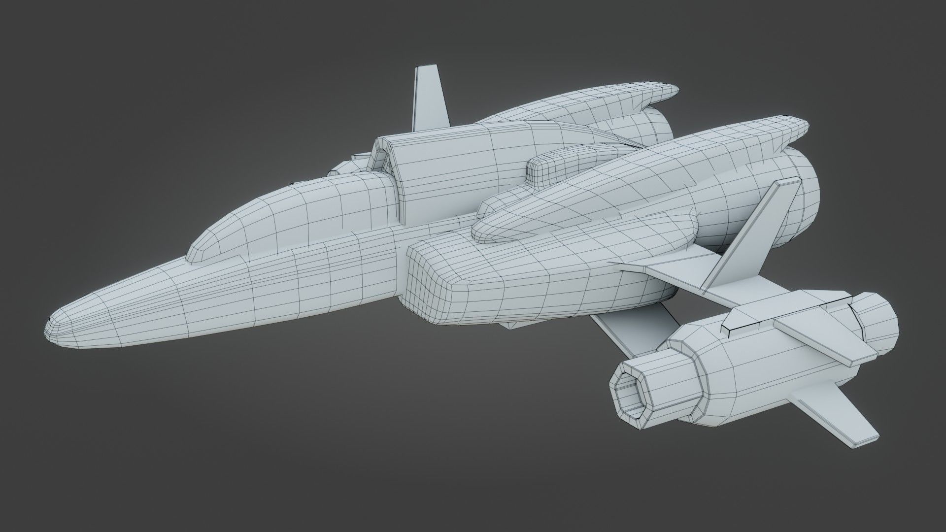 Sci-Fi Fighter Jet - Low Poly - Game Ready - PBR Low-poly 3D model_21