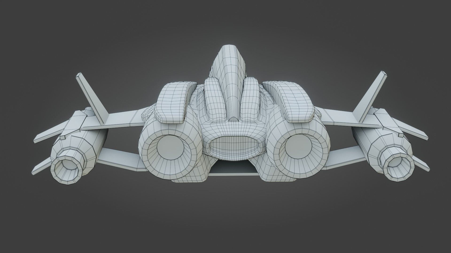 Sci-Fi Fighter Jet - Low Poly - Game Ready - PBR Low-poly 3D model_24