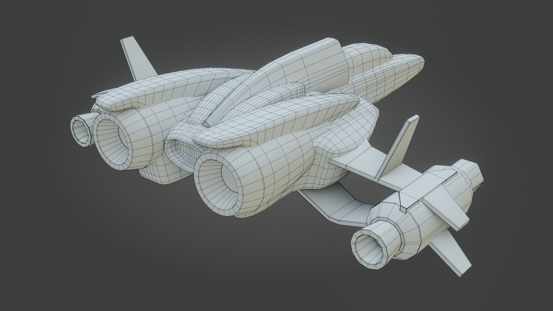 Sci-Fi Fighter Jet - Low Poly - Game Ready - PBR Low-poly 3D model_25
