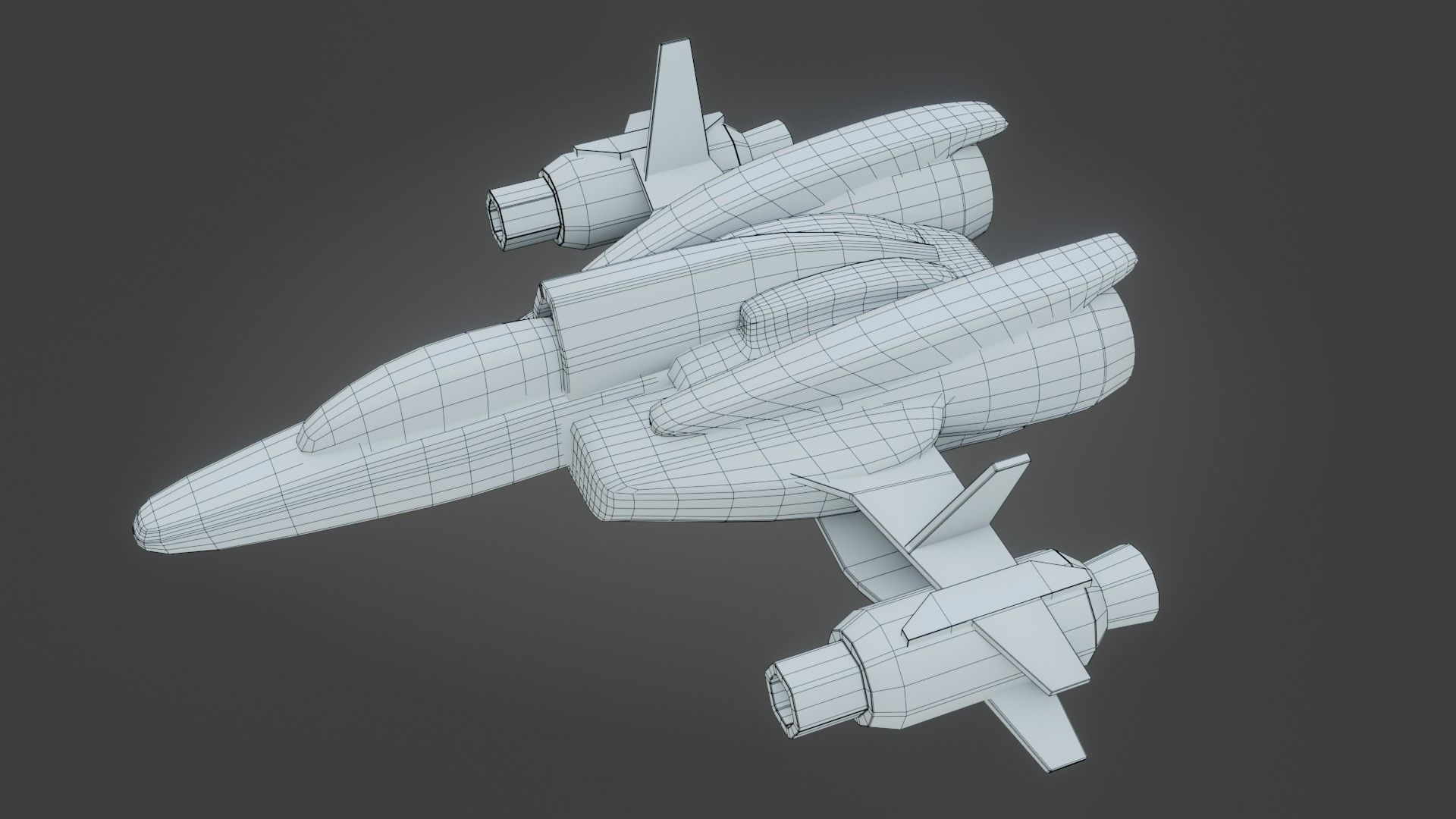 Sci-Fi Fighter Jet - Low Poly - Game Ready - PBR Low-poly 3D model_31