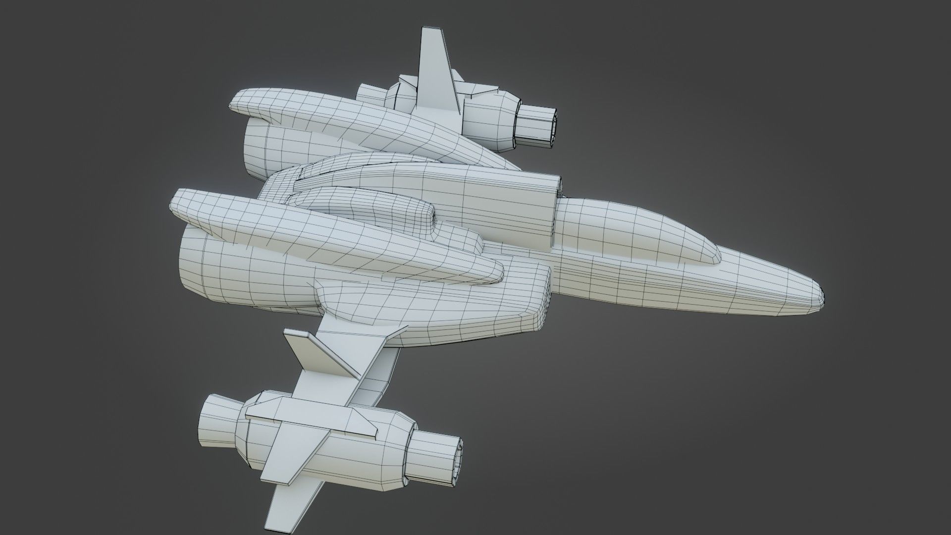 Sci-Fi Fighter Jet - Low Poly - Game Ready - PBR Low-poly 3D model_36