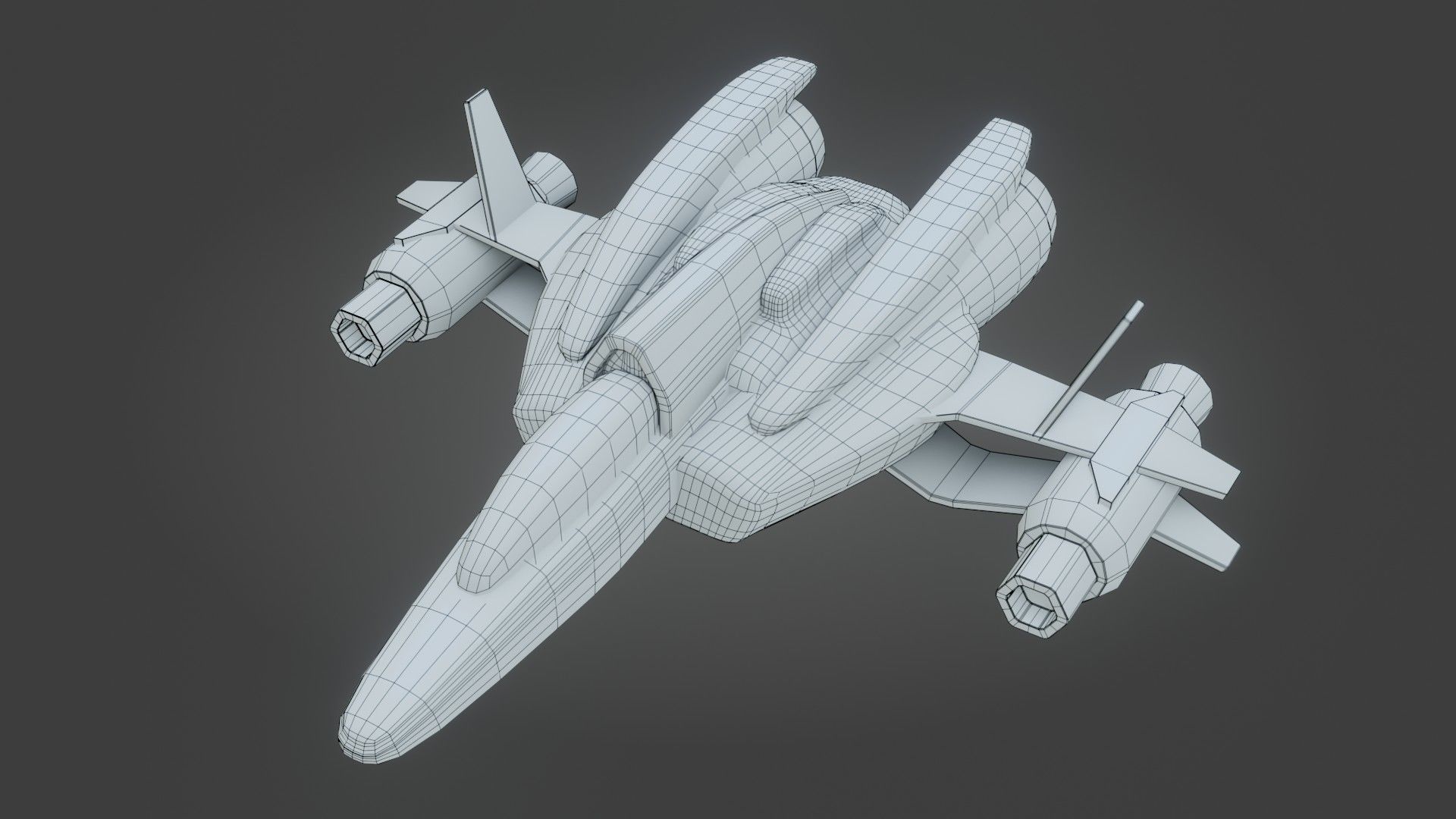 Sci-Fi Fighter Jet - Low Poly - Game Ready - PBR Low-poly 3D model_30