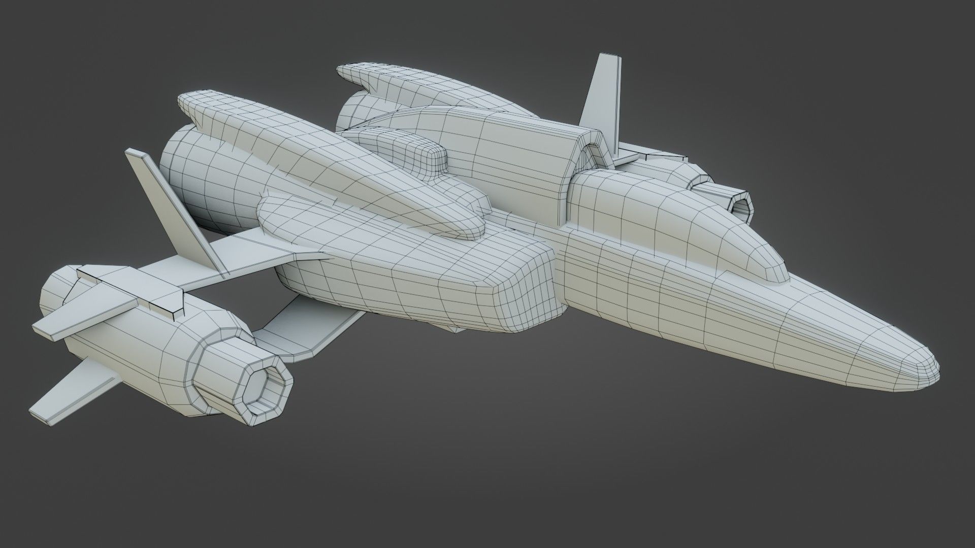 Sci-Fi Fighter Jet - Low Poly - Game Ready - PBR Low-poly 3D model_27