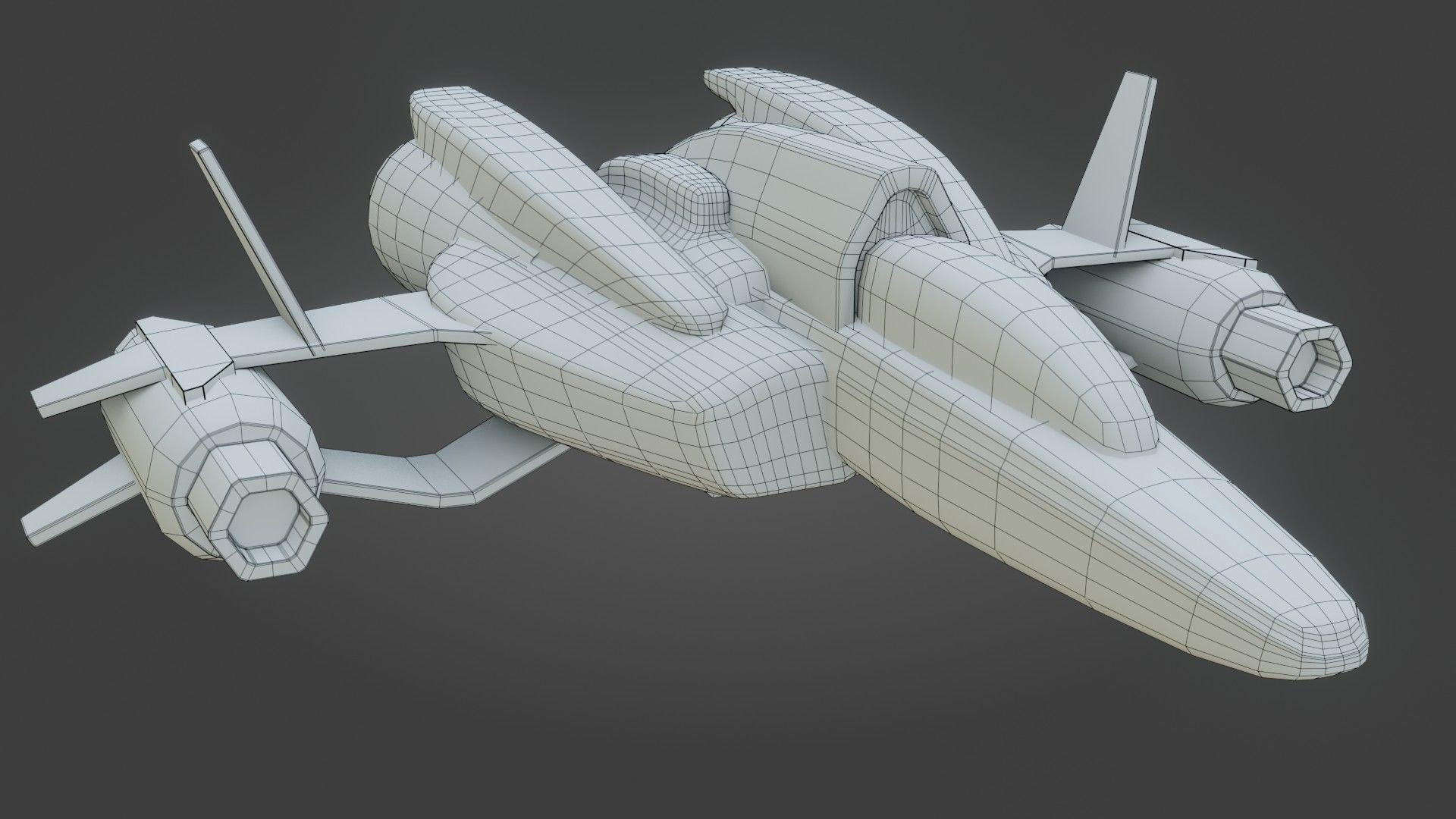 Sci-Fi Fighter Jet - Low Poly - Game Ready - PBR Low-poly 3D model_28