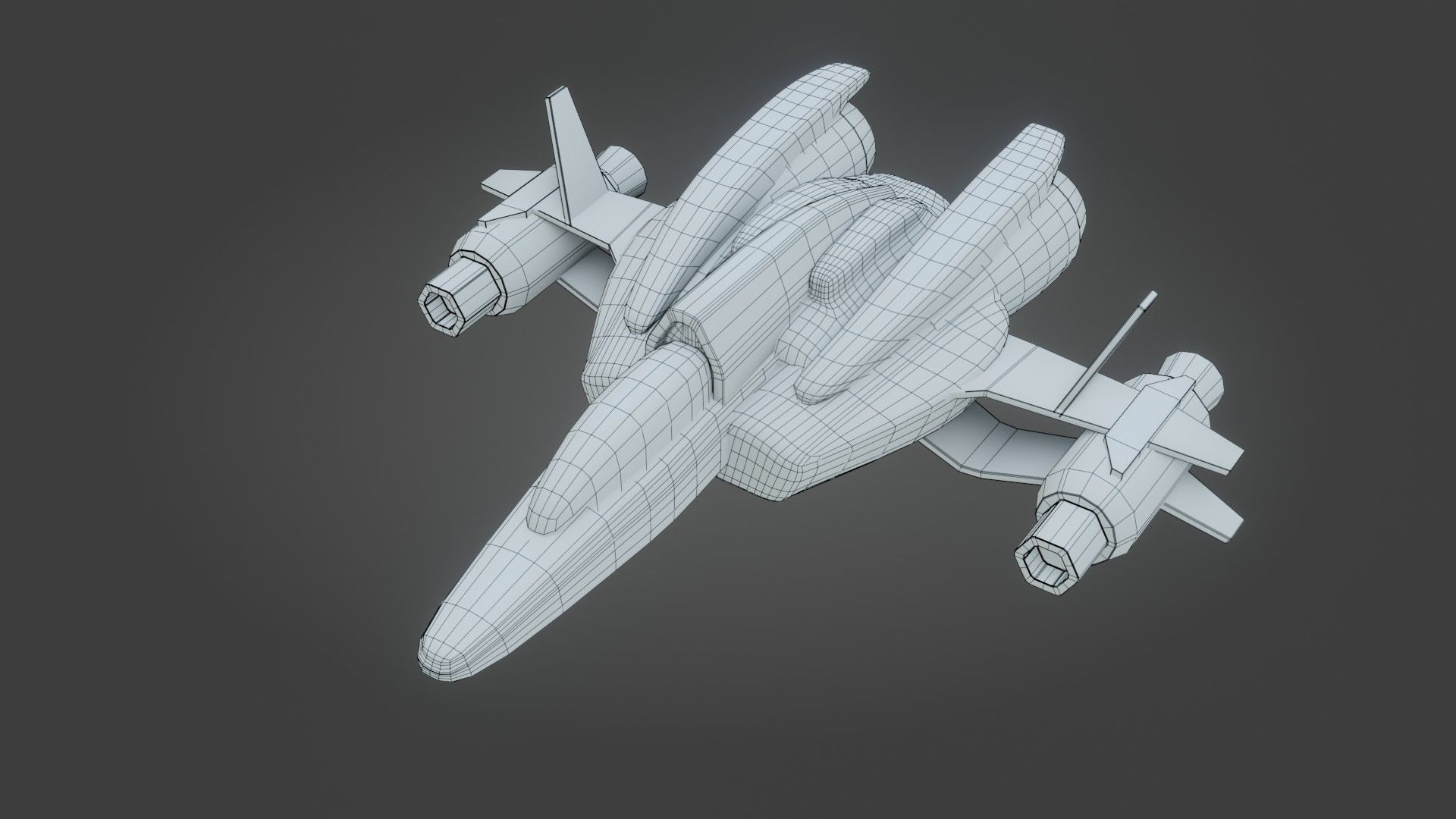 Sci-Fi Fighter Jet - Low Poly - Game Ready - PBR Low-poly 3D model_39