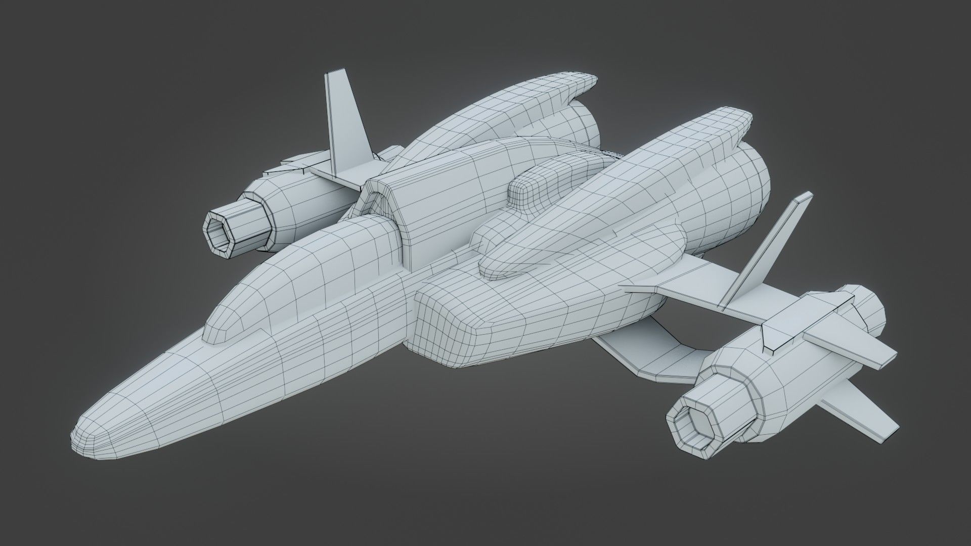 Sci-Fi Fighter Jet - Low Poly - Game Ready - PBR Low-poly 3D model_20