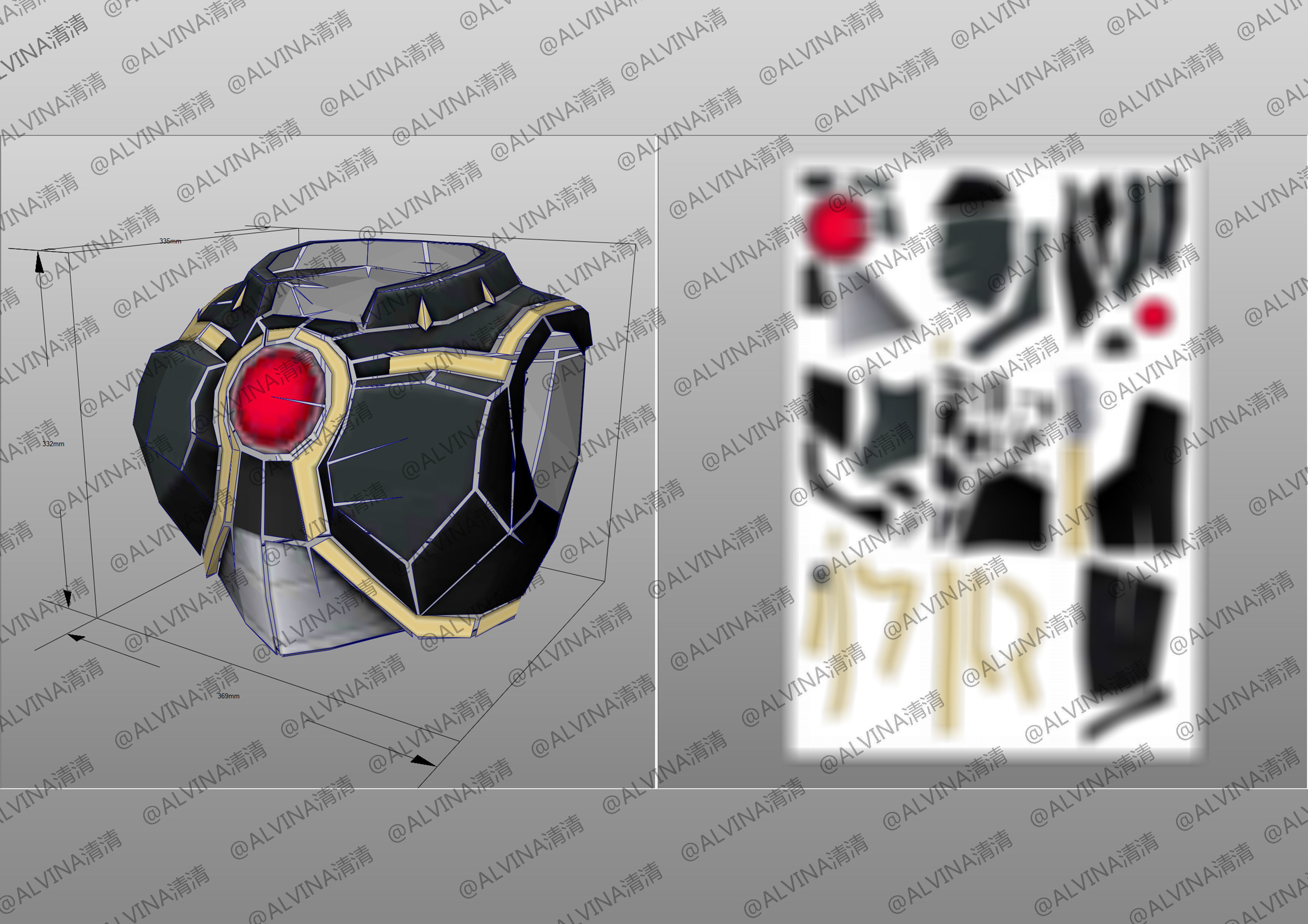 Kamen rider Orga pepakura Full Low-poly 3D model_6