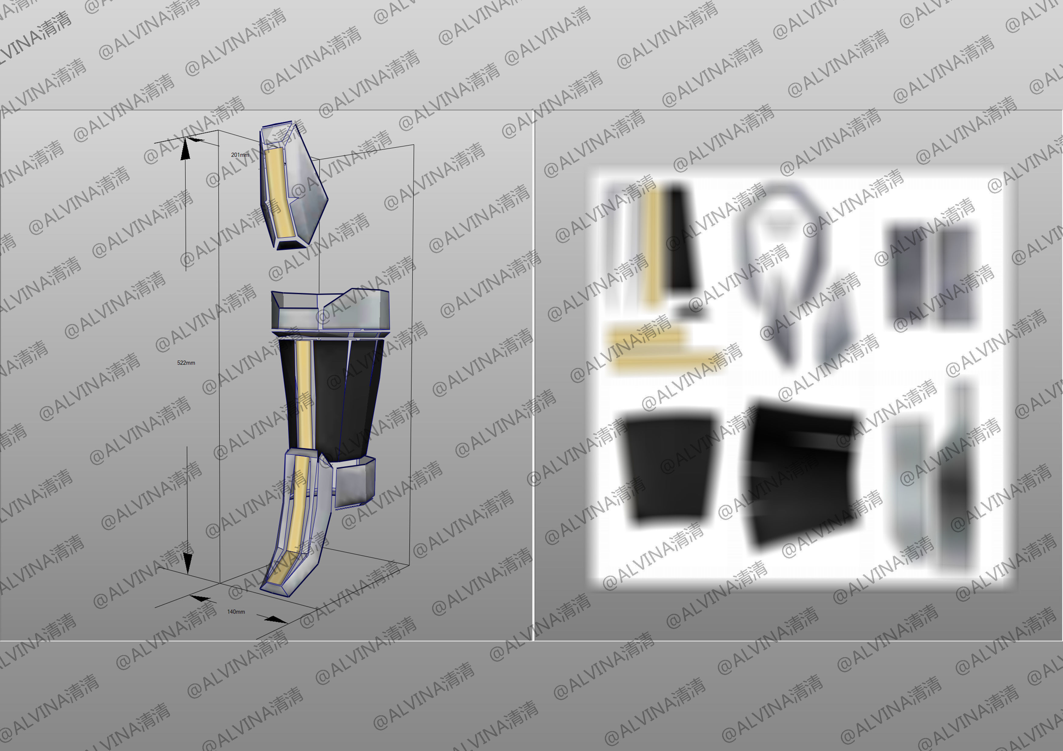 Kamen rider Orga pepakura Full Low-poly 3D model_12