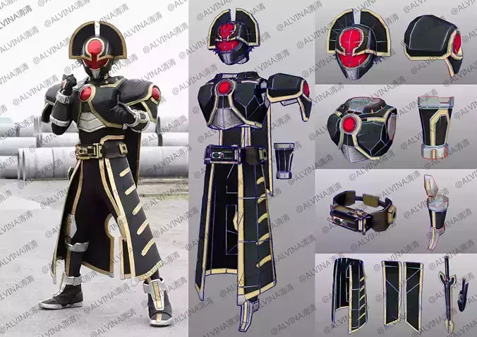 Kamen rider Orga pepakura Full Low-poly 3D model