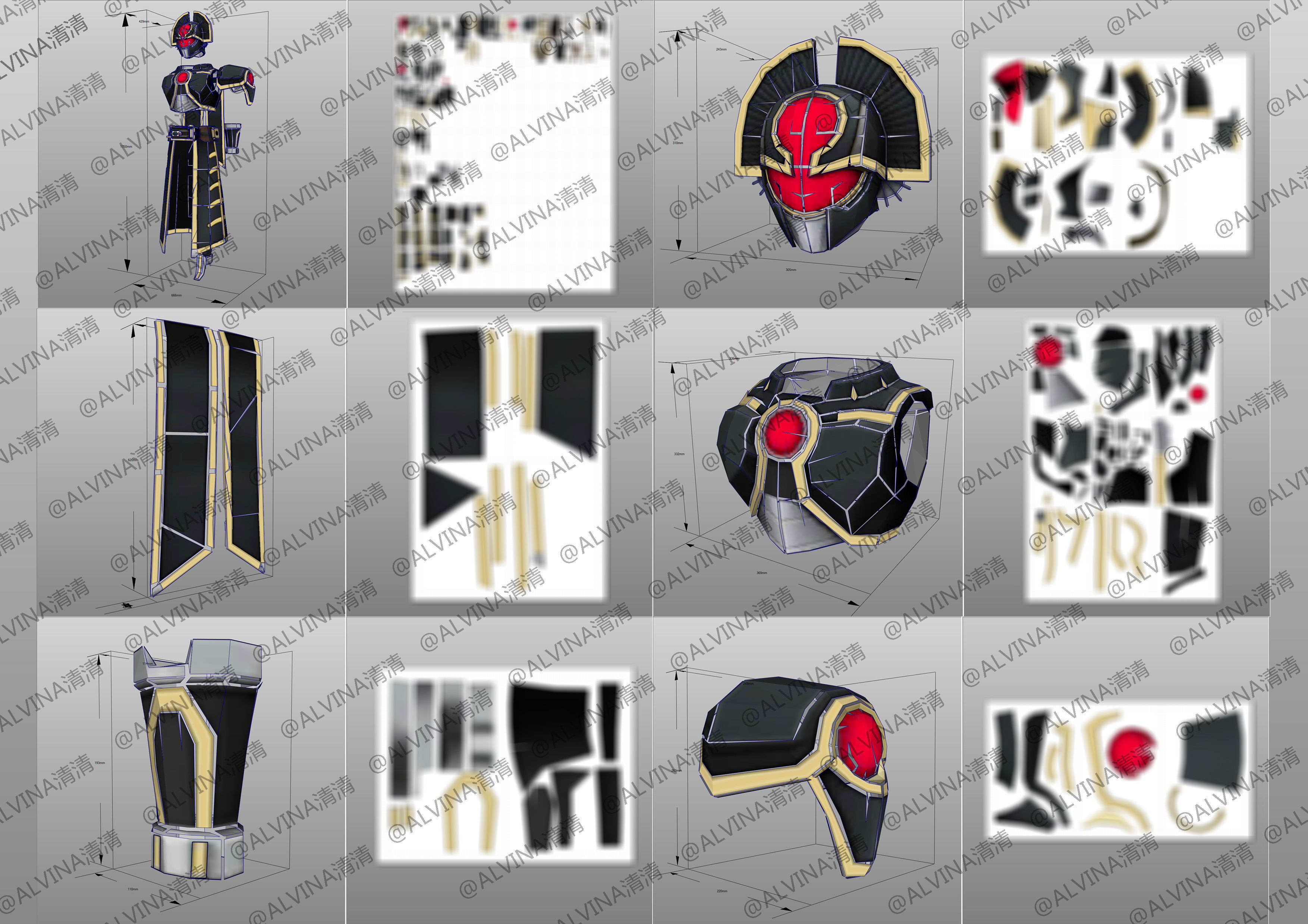 Kamen rider Orga pepakura Full Low-poly 3D model_1