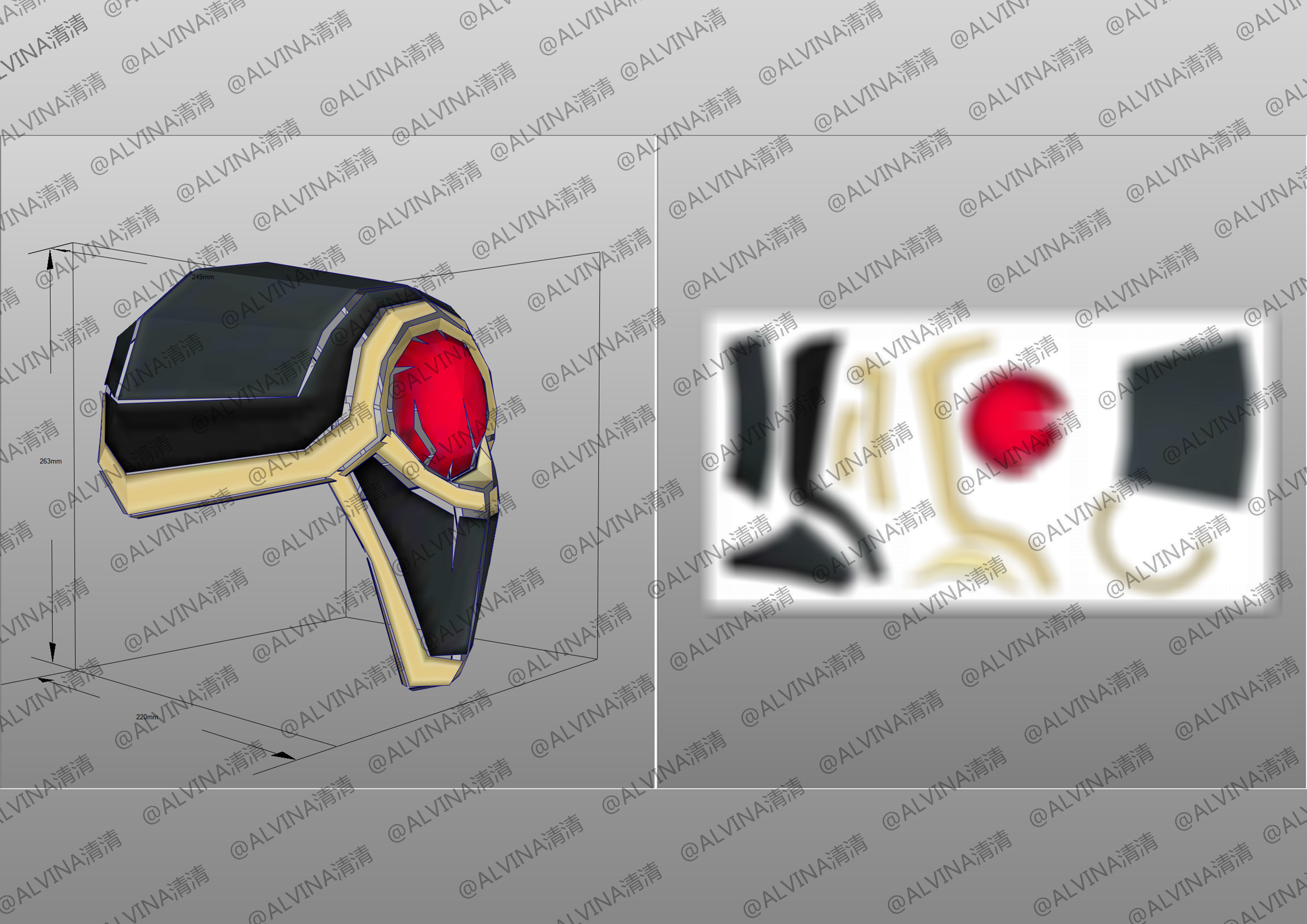 Kamen rider Orga pepakura Full Low-poly 3D model_8