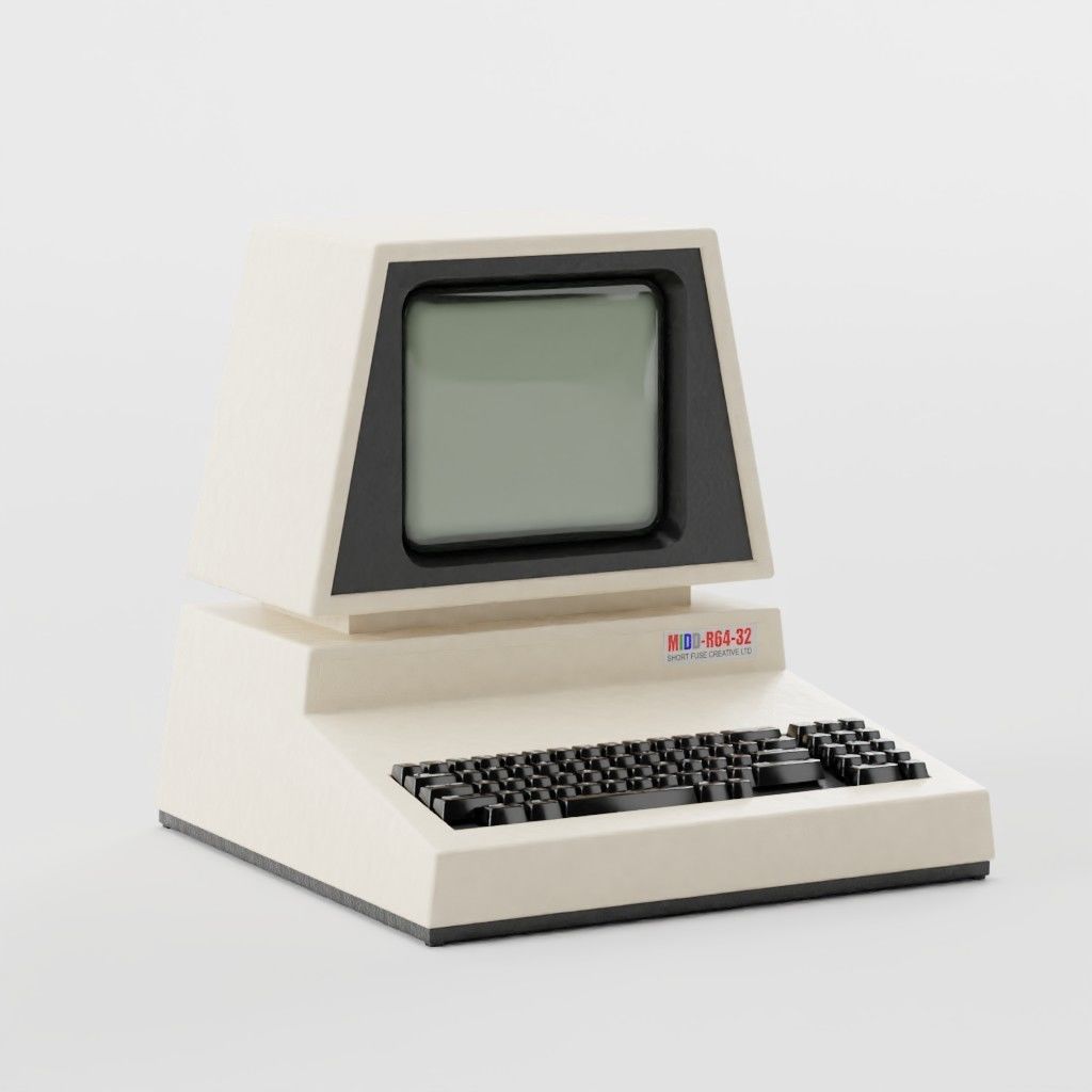 Computer Retro 3D Model - Low-Poly Game-Ready with PBR Textures Low-poly 3D model_1