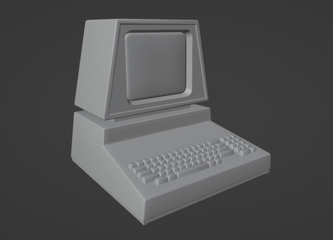 Computer Retro 3D Model - Low-Poly Game-Ready with PBR Textures Low-poly 3D model_3