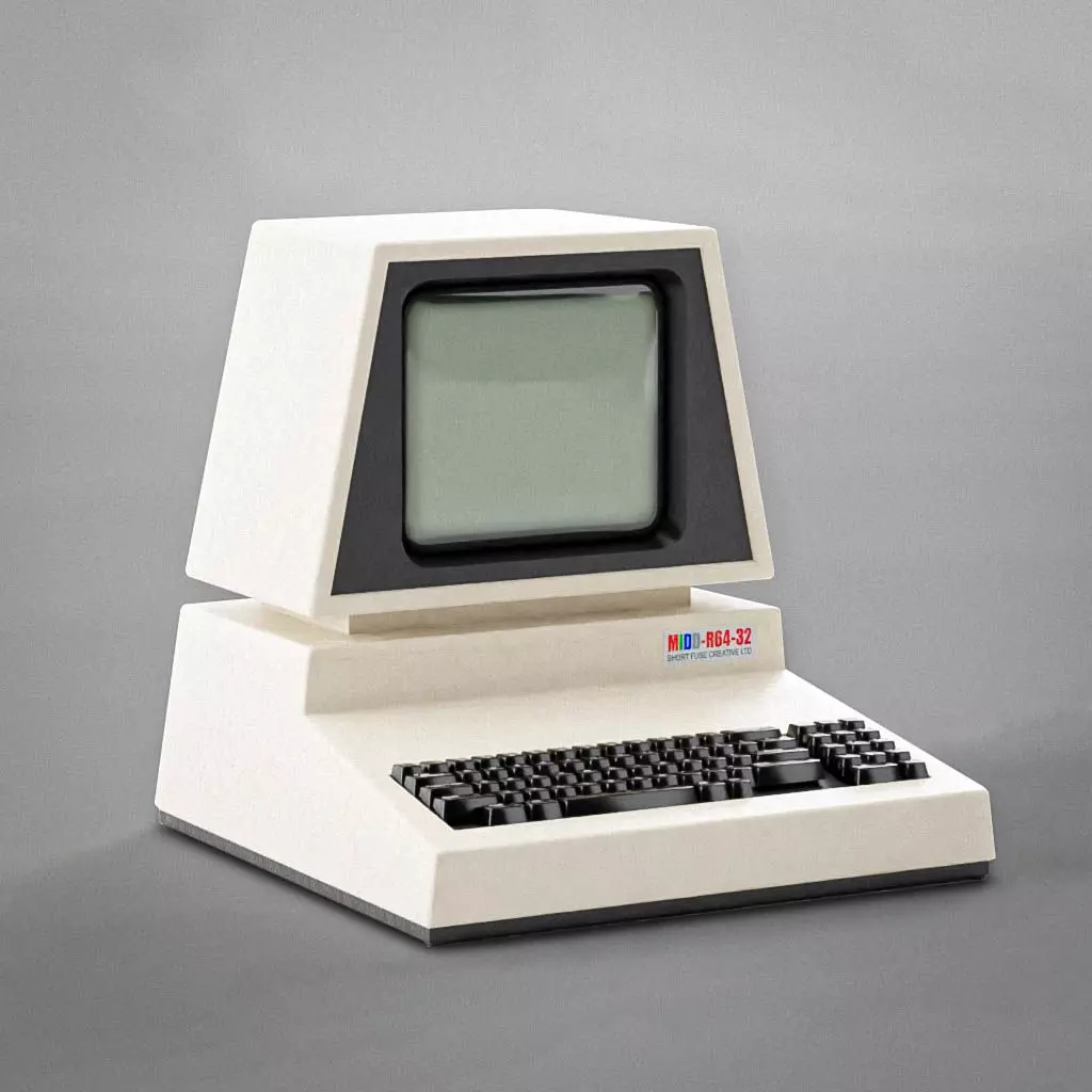 Computer Retro 3D Model - Low-Poly Game-Ready with PBR Textures Low-poly 3D model_0