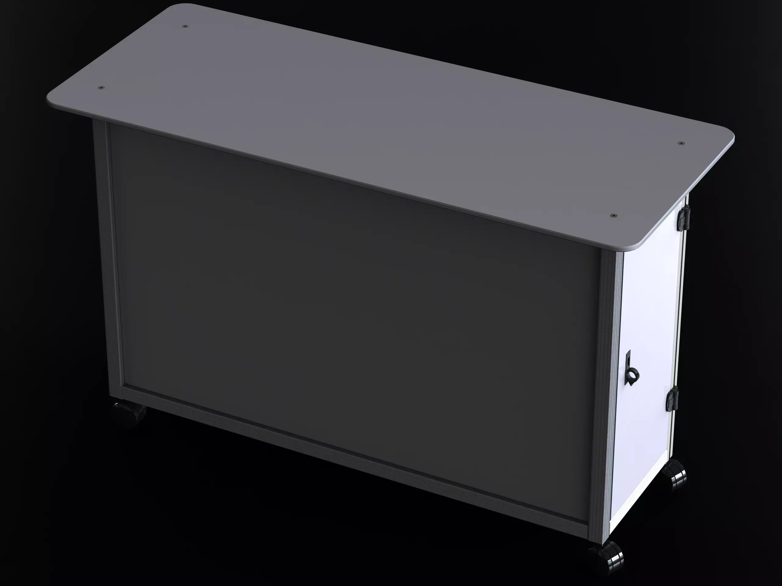 Aluminum Mobile Kitchen Station 3D model_0