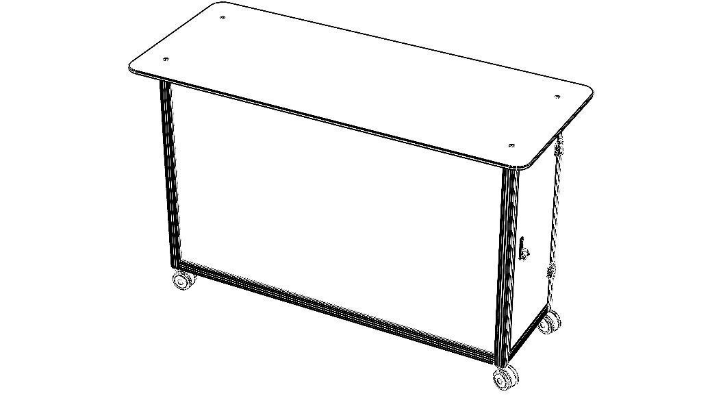 Aluminum Mobile Kitchen Station 3D model_3