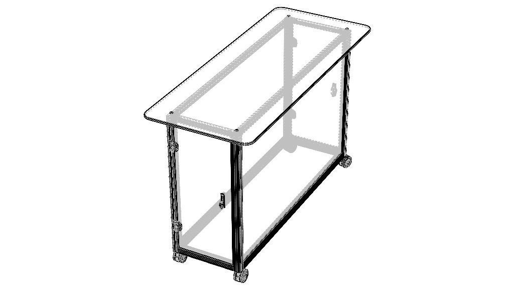 Aluminum Mobile Kitchen Station 3D model_40