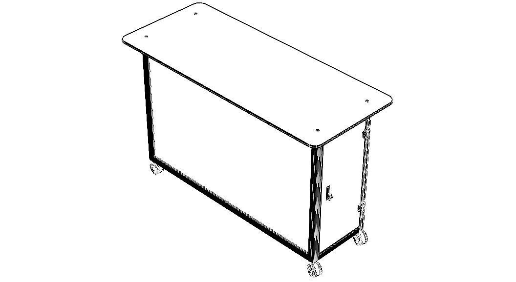 Aluminum Mobile Kitchen Station 3D model_11