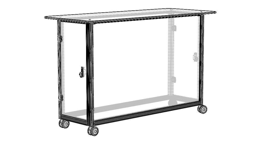 Aluminum Mobile Kitchen Station 3D model_36