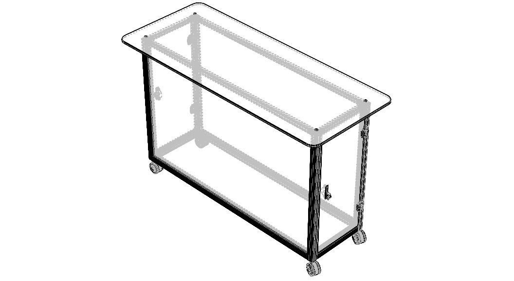 Aluminum Mobile Kitchen Station 3D model_12