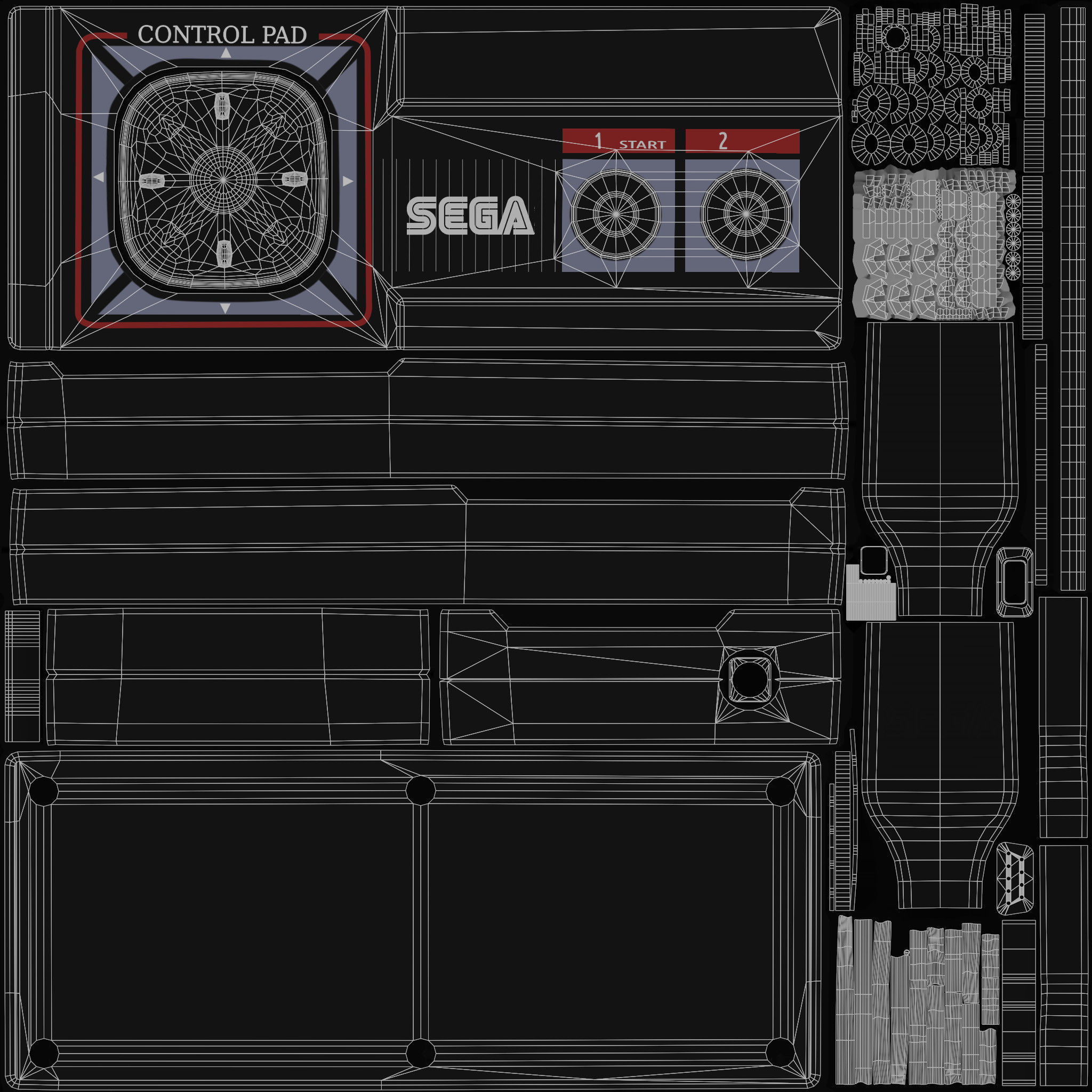 Sega Master System Low-poly 3D model_36