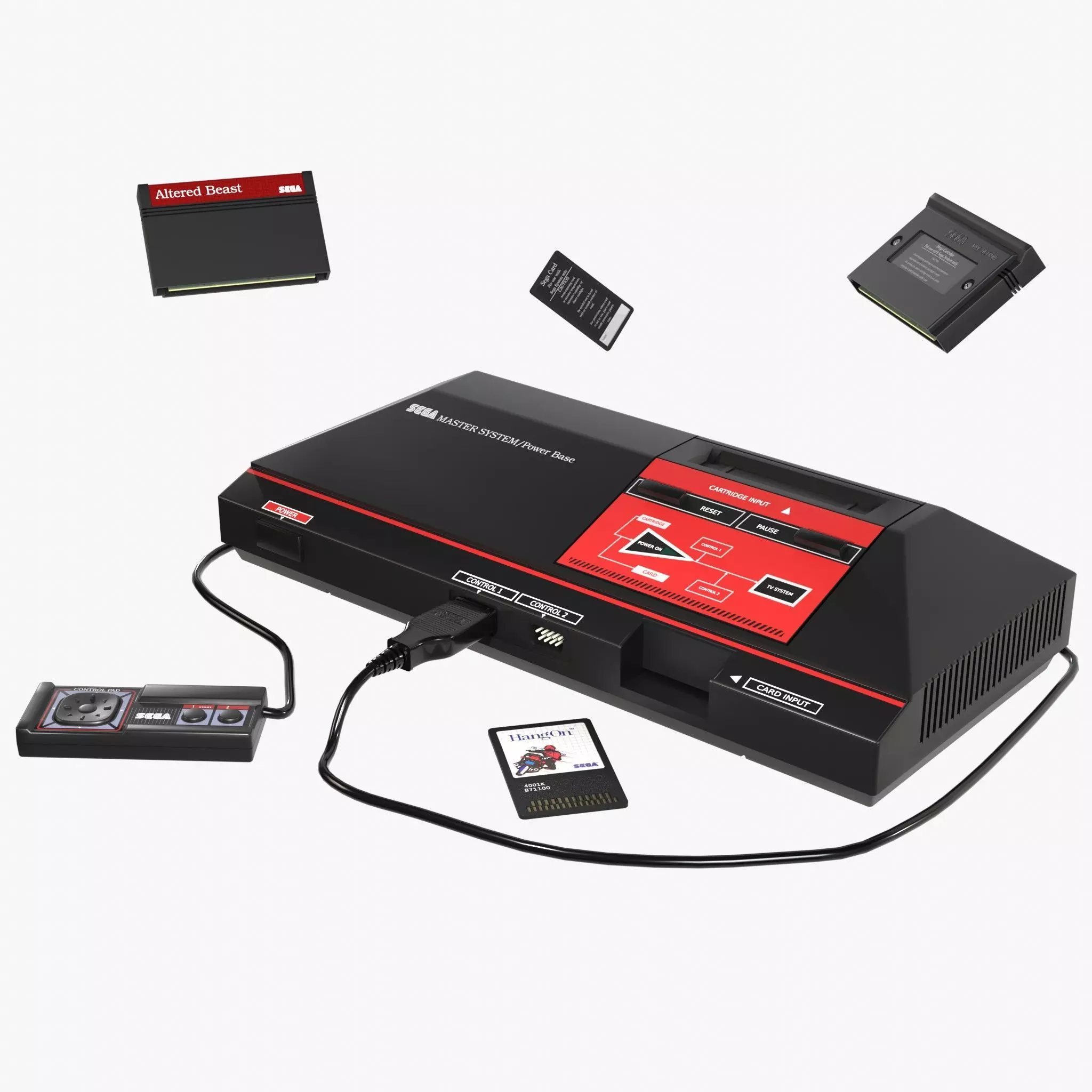 Sega Master System Low-poly 3D model_0