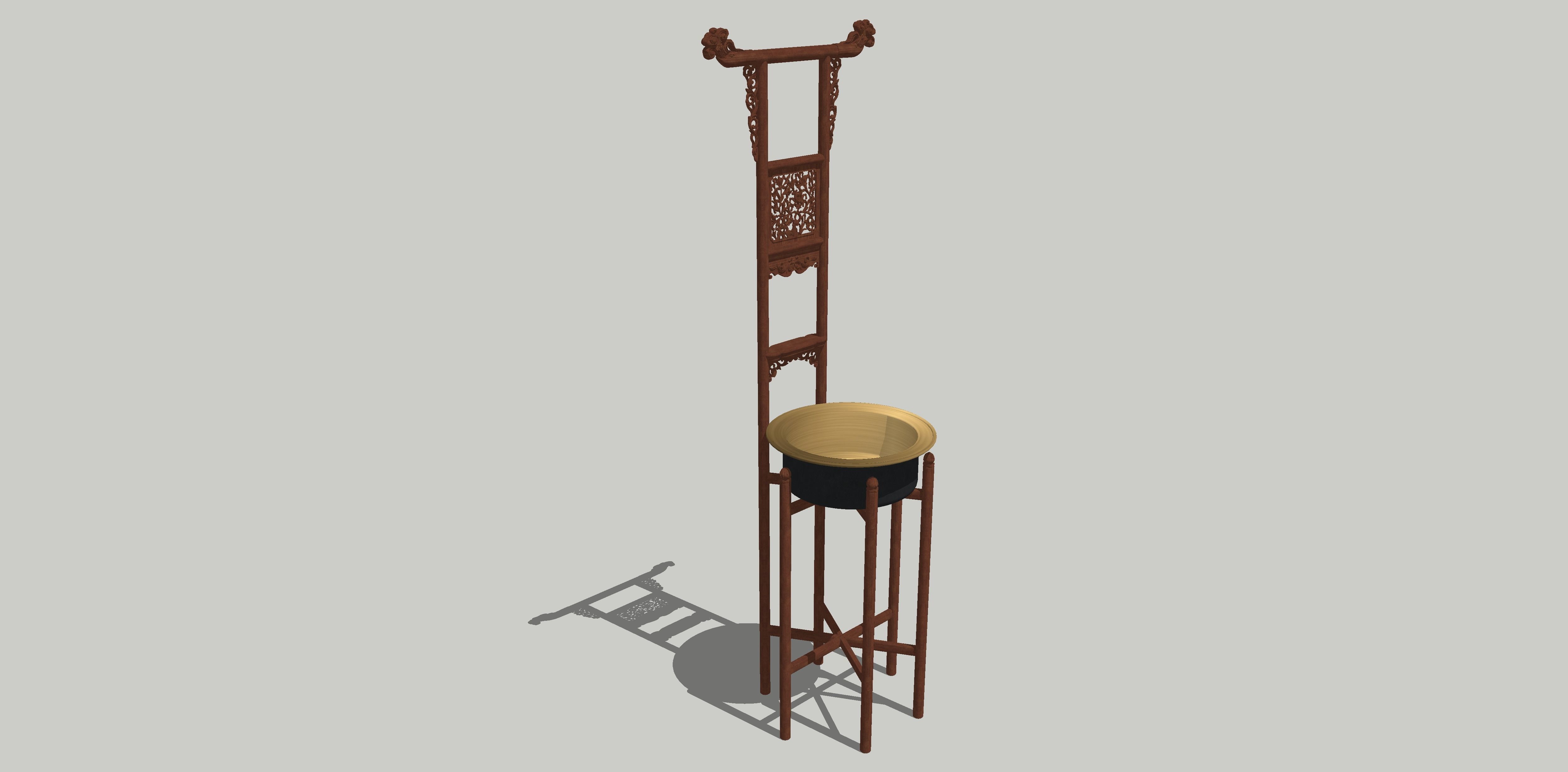 HUANGHUALI TOWEL RACK AND WASHBASIN 3D model_10