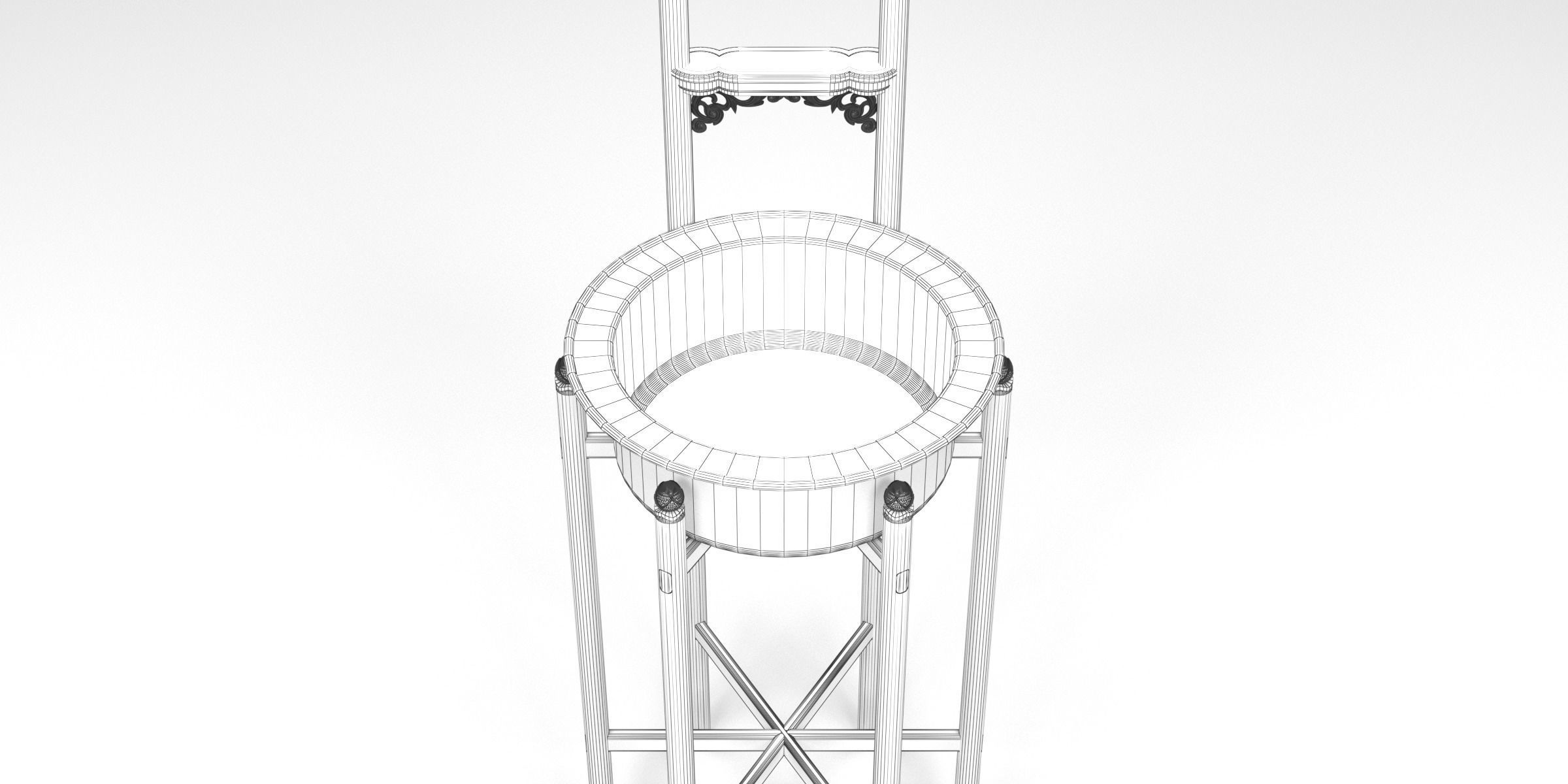 HUANGHUALI TOWEL RACK AND WASHBASIN 3D model_14