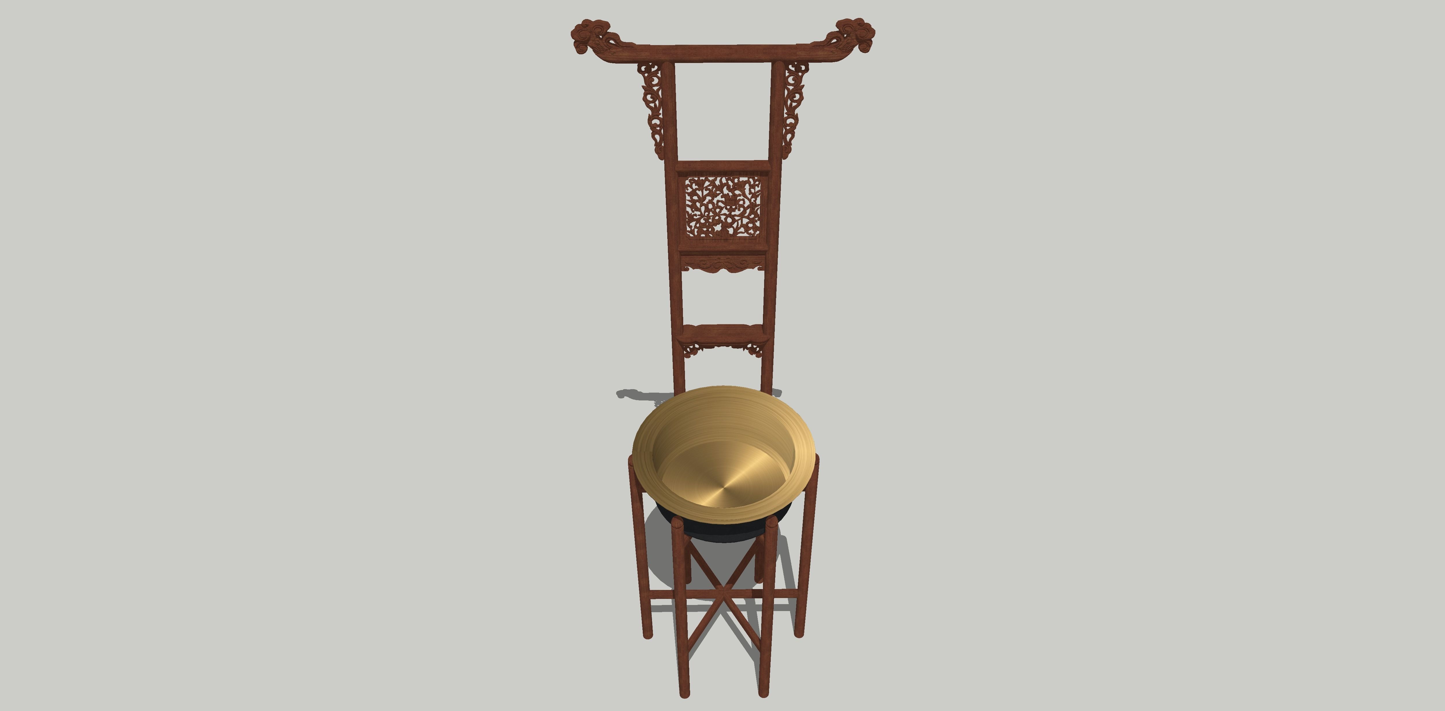 HUANGHUALI TOWEL RACK AND WASHBASIN 3D model_9