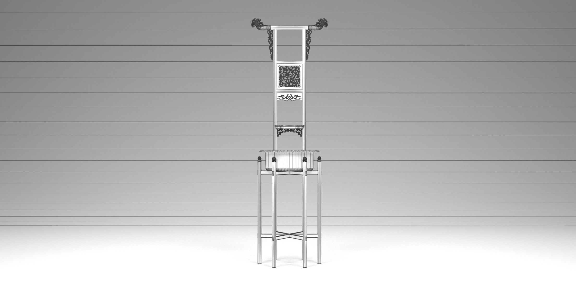 HUANGHUALI TOWEL RACK AND WASHBASIN 3D model_12