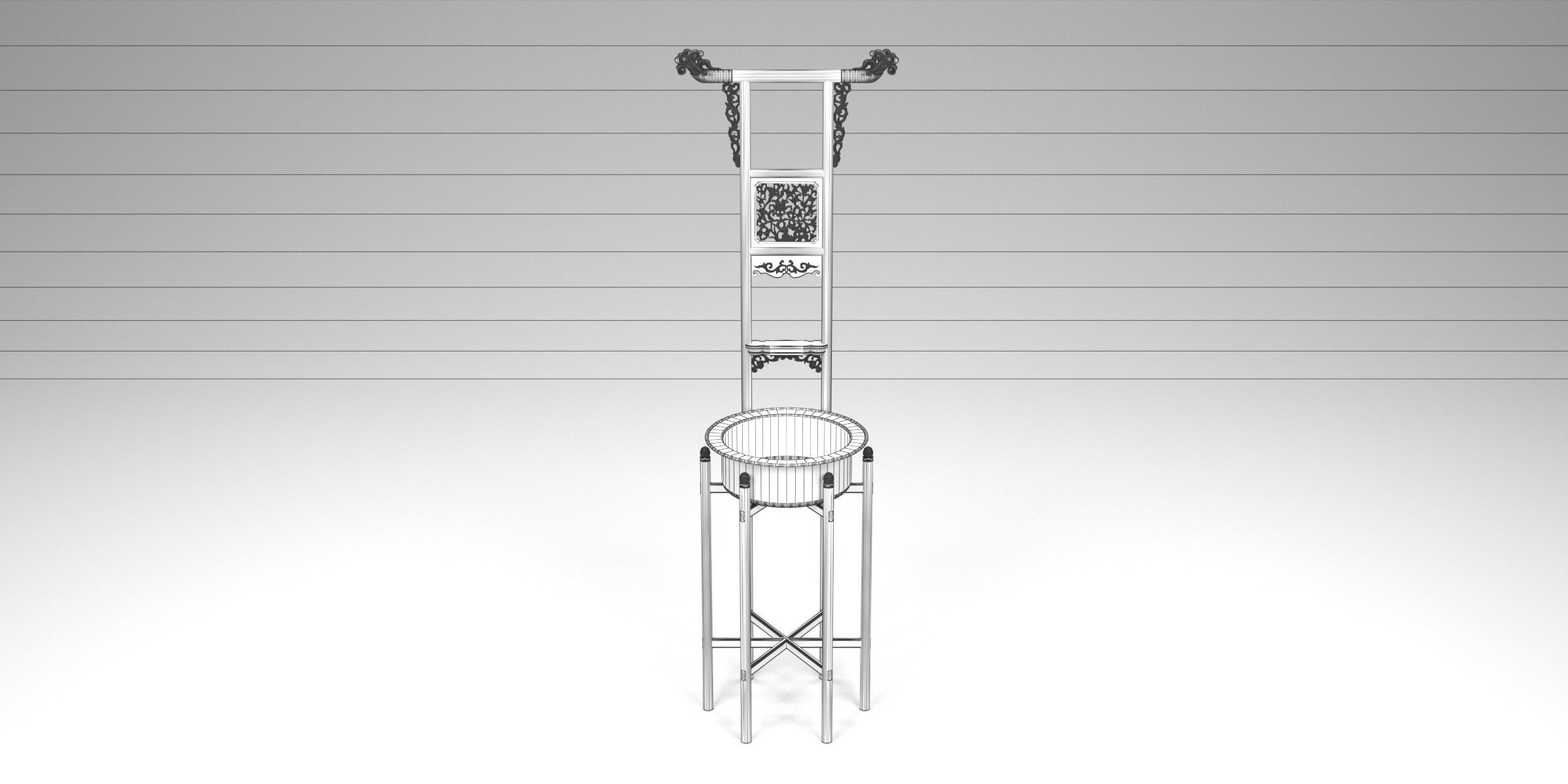 HUANGHUALI TOWEL RACK AND WASHBASIN 3D model_11
